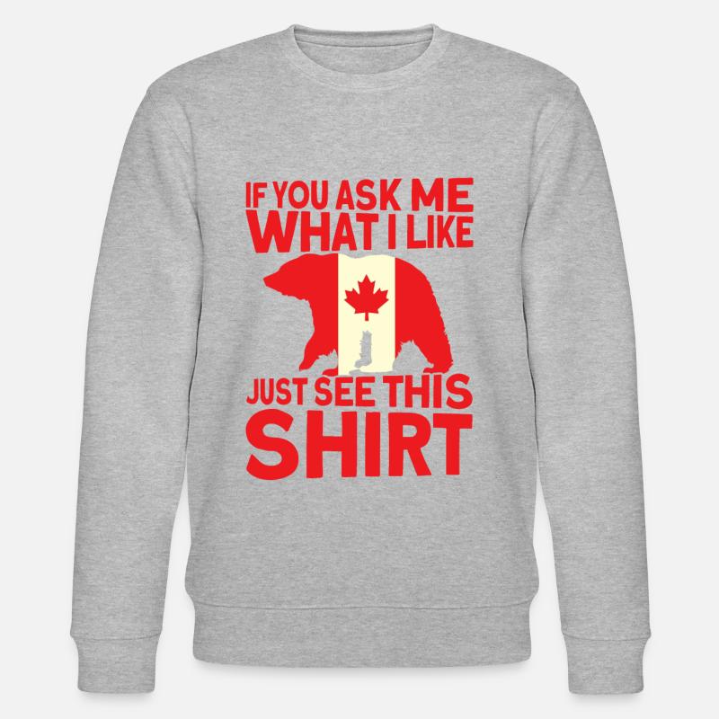 Cadeau du drapeau canadien canadien - Sweat bio CHANGER Stanley/Stella Unisexe - gris chiné