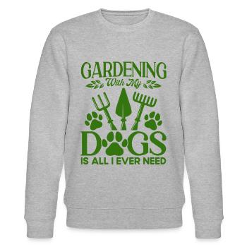 Gartenarbeit Hobbygärtner Hundehalter Geschenk - Stanley/Stella Unisex Bio-Sweatshirt CHANGER  - Grau meliert - Vorne - Nik (191cm) & Marisol (170cm)