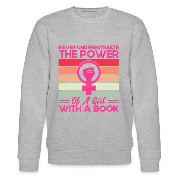 Rechte der Frauen Ermächtigung Feministisch Gesche - Stanley/Stella Unisex Bio-Sweatshirt CHANGER  - Grau meliert - Vorne - Nik (191cm) & Marisol (170cm)