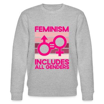 Feminismus Rechte der Frauen Feministisch Geschenk - Stanley/Stella Unisex Bio-Sweatshirt CHANGER  - Grau meliert - Vorne - Nik (191cm) & Marisol (170cm)