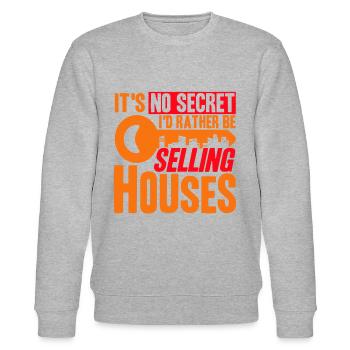 Immobilienmakler Haus Verkaufen Immobilienverkauf - Stanley/Stella Unisex Bio-Sweatshirt CHANGER  - Grau meliert - Vorne - Nik (191cm) & Marisol (170cm)