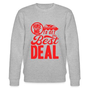 Haus Verkaufen Immobilienverkauf Immobilie Geschen - Stanley/Stella Unisex Bio-Sweatshirt CHANGER  - Grau meliert - Vorne - Nik (191cm) & Marisol (170cm)