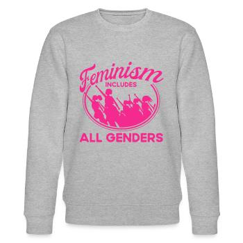 Feminismus Rechte der Frauen Feministisch Geschenk - Stanley/Stella Unisex Bio-Sweatshirt CHANGER  - Grau meliert - Vorne - Nik (191cm) & Marisol (170cm)