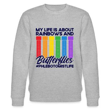 Blood Sampling Phlebotomist Phlebotomy Gift - Stanley/Stella CHANGER Unisex Organic Sweatshirt - heather grey - Front - Nik (191cm) & Marisol (170cm)