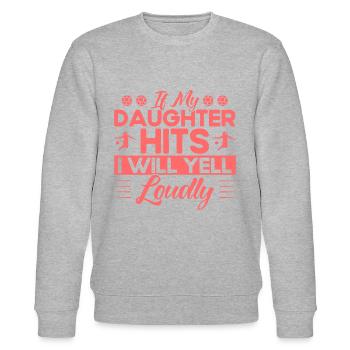 Fußball Mutter Sportfan Geschenk - Stanley/Stella Unisex Bio-Sweatshirt CHANGER  - Grau meliert - Vorne - Nik (191cm) & Marisol (170cm)