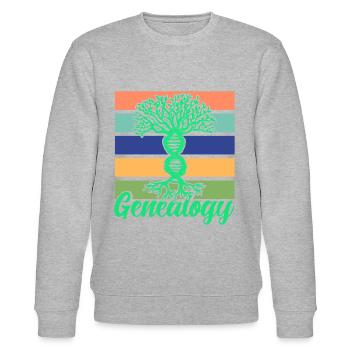 Slægtsforskning Slægtsforskning Slægtshistorie Gave - Stanley/Stella økologisk unisex-sweatshirt CHANGER  - grå meleret - Foran - Nik (191cm) & Marisol (170cm)