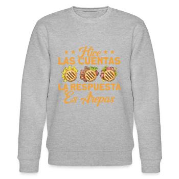Arepa Food Lovers Arepa Geschen colombien - Sweat bio CHANGER Stanley/Stella Unisexe - gris chiné - Devant - Nik (191cm) & Marisol (170cm)