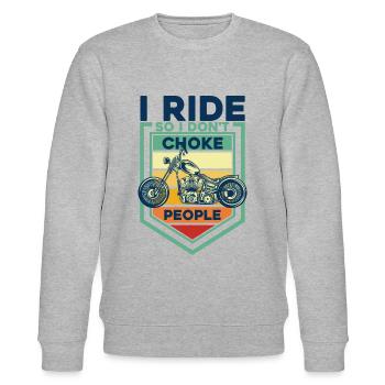 Biker Chopper Motorrad Fahrer Geschenk - Stanley/Stella Unisex Bio-Sweatshirt CHANGER  - Grau meliert - Vorne - Nik (191cm) & Marisol (170cm)