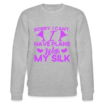 Aerial Yoga Gymnastinnen Aerial Silk Aerial Yoga W - Stanley/Stella Unisex Bio-Sweatshirt CHANGER  - Grau meliert - Vorne - Nik (191cm) & Marisol (170cm)