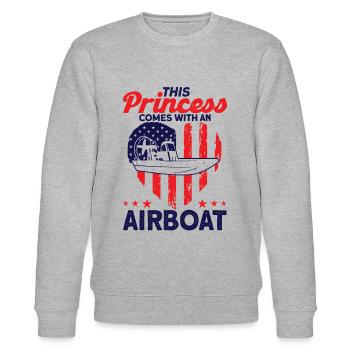 Airboat Airboat Captain Boat Captain Gift - Stanley/Stella CHANGER Unisex Organic Sweatshirt - heather grey - Front - Nik (191cm) & Marisol (170cm)