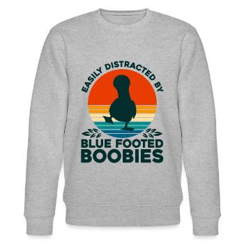 Seevogel Blaufußtölpel Vogelbeobachter Geschenk - Stanley/Stella Unisex Bio-Sweatshirt CHANGER  - Grau meliert - Vorne - Nik (191cm) & Marisol (170cm)