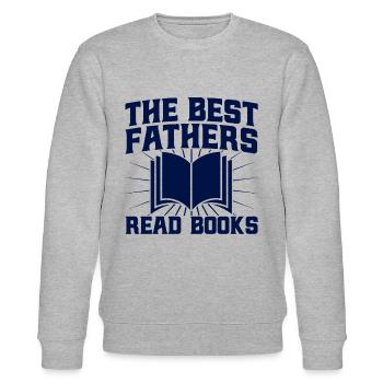 The Best Fathers Read Books Read Book Gift - Stanley/Stella CHANGER Unisex Organic Sweatshirt - heather grey - Front - Nik (191cm) & Marisol (170cm)