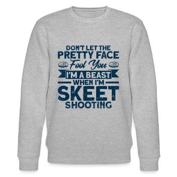 Shooting Club Clay Pigeon Shooting Falling Shooting Gesch - Sweat bio CHANGER Stanley/Stella Unisexe - gris chiné - Devant - Nik (191cm) & Marisol (170cm)