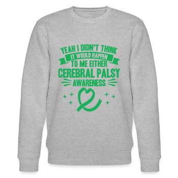 Cerebral Palsy Fighter Cerebral Palsy Awareness - Stanley/Stella CHANGER Unisex Organic Sweatshirt - heather grey - Front - Nik (191cm) & Marisol (170cm)