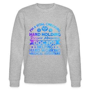 Medical Assistant Certified Medical - Stanley/Stella CHANGER Unisex Organic Sweatshirt - heather grey - Front - Nik (191cm) & Marisol (170cm)