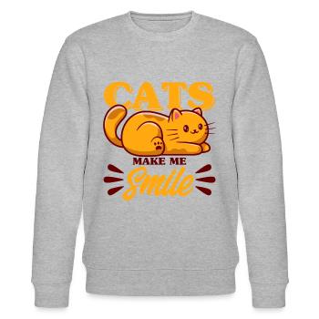 Chats amoureux chats parents chats dictons - Sweat bio CHANGER Stanley/Stella Unisexe - gris chiné - Devant - Nik (191cm) & Marisol (170cm)