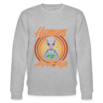Les humains sont un mythe extraterrestre cadeau - Sweat bio CHANGER Stanley/Stella Unisexe - gris chiné - Devant - Nik (191cm) & Marisol (170cm)