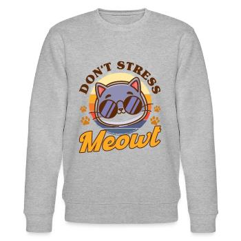 Katzen Sprüche Katzen Liebhaber Katzeneltern Gesch - Stanley/Stella Unisex Bio-Sweatshirt CHANGER  - Grau meliert - Vorne - Nik (191cm) & Marisol (170cm)