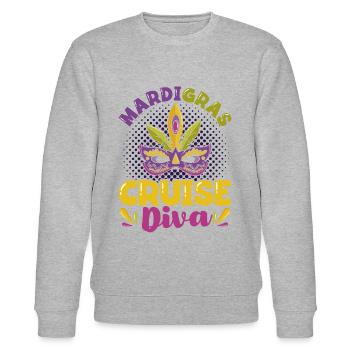 Mardigras Kreuzfahrt Diva Mardi Gras Geschenk - Stanley/Stella Unisex Bio-Sweatshirt CHANGER  - Grau meliert - Vorne - Nik (191cm) & Marisol (170cm)