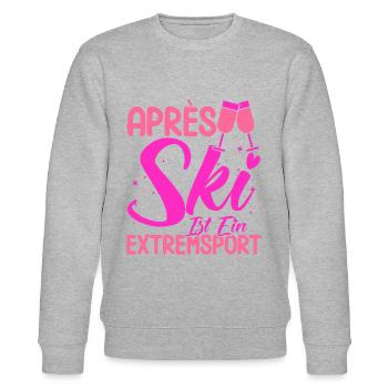 Apres Ski Après Ski Ist Ein Extremsport Geschenk - Stanley/Stella Unisex Bio-Sweatshirt CHANGER  - Grau meliert - Vorne - Nik (191cm) & Marisol (170cm)