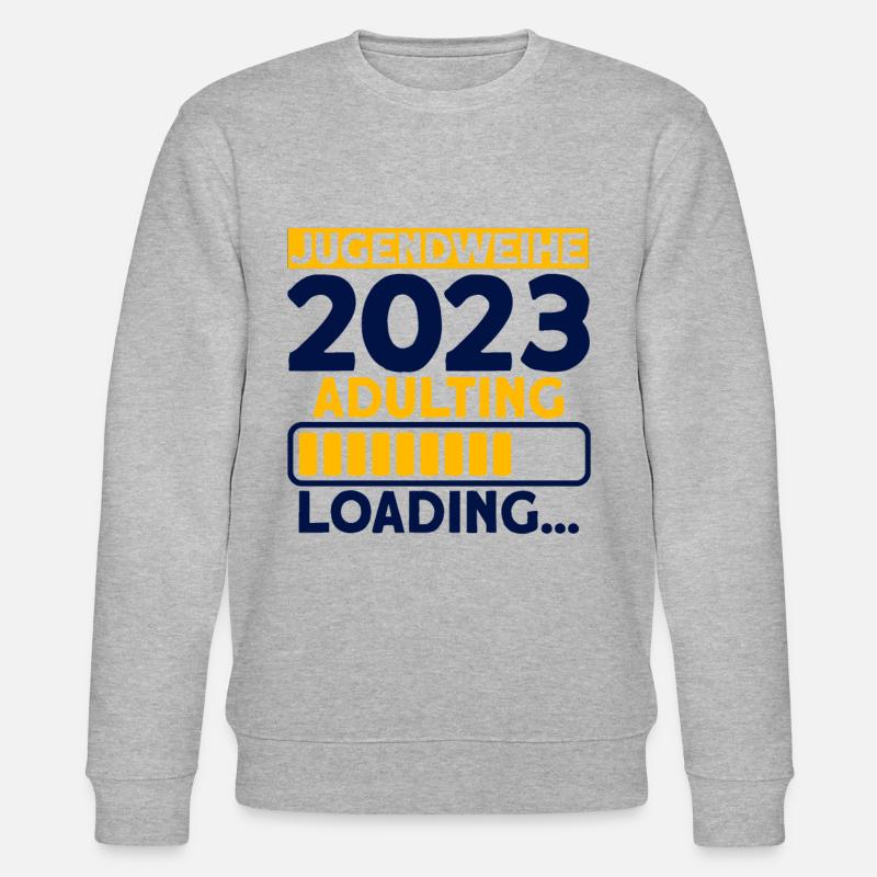 Jugendweihe 2023 Adulting Loading… Geschenk - Stanley/Stella Unisex Bio-Sweatshirt CHANGER  - Grau meliert