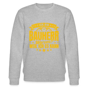 Ich Bin Bauherr Warum Weil Ich Es Kann Bauherr Ges - Stanley/Stella Unisex Bio-Sweatshirt CHANGER  - Grau meliert - Vorne - Nik (191cm) & Marisol (170cm)