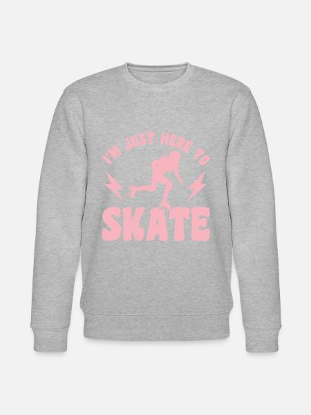 Rollerskates Ich bin nur zum Skaten hier Geschenk - Stanley/Stella Unisex Bio-Sweatshirt CHANGER - Grau meliert