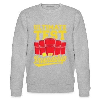 Beer Pong Champion The Ultimate Test of the Freunds - Stanley/Stella CHANGER Unisex Organic Sweatshirt - heather grey - Front - Nik (191cm) & Marisol (170cm)