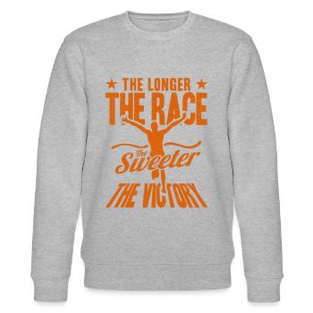 Ultramarathon Trail Running Marathon Runner Gift - Stanley/Stella CHANGER Unisex Organic Sweatshirt - heather grey - Front - Nik (191cm) & Marisol (170cm)
