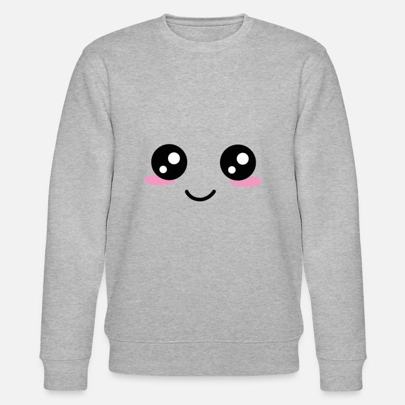 Yeux de visage kawaii - Sweat bio CHANGER Stanley/Stella Unisexe - gris chiné