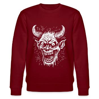 Freaking Weird - Stanley/Stella CHANGER Unisex Organic Sweatshirt - burgundy - Front - Nik (191cm) & Marisol (170cm)