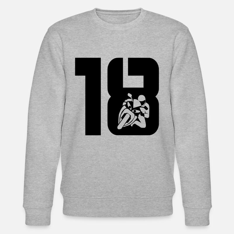 18 Motorrad Biker - Stanley/Stella Unisex Bio-Sweatshirt CHANGER  - Grau meliert