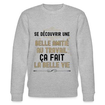 Collègue Et Mon Ami Cadeau Collègues - Sweat bio CHANGER Stanley/Stella Unisexe - gris chiné - Devant - Nik (191cm) & Marisol (170cm)