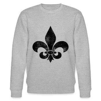 FLEUR DE LIS - Stanley/Stella CHANGER Unisex Organic Sweatshirt - heather grey - Front - Nik (191cm) & Marisol (170cm)