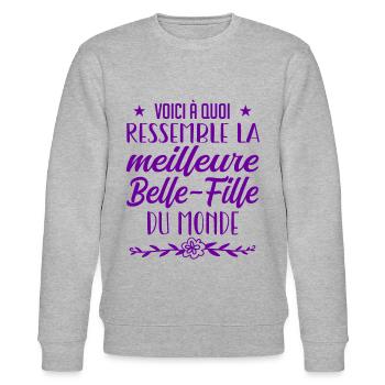 belle-fille du monde - Sweat bio CHANGER Stanley/Stella Unisexe - gris chiné - Devant - Nik (191cm) & Marisol (170cm)