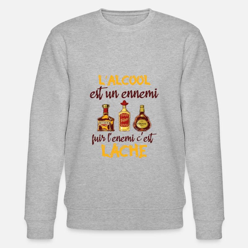 L'alcool est un ennemi - Sweat bio CHANGER Stanley/Stella Unisexe - gris chiné