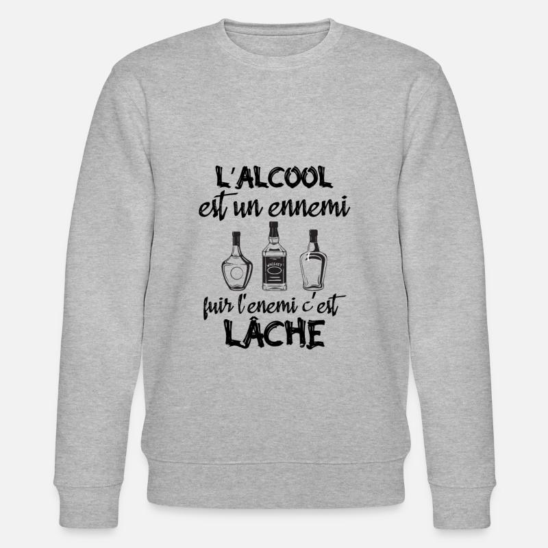 L'alcool est un ennemi - Sweat bio CHANGER Stanley/Stella Unisexe - gris chiné