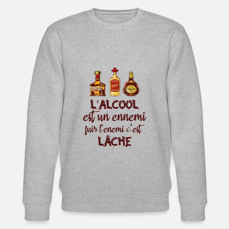 L'alcool est un ennemi - Sweat bio CHANGER Stanley/Stella Unisexe - gris chiné