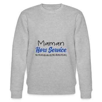 maman hors service - Sweat bio CHANGER Stanley/Stella Unisexe - gris chiné - Devant - Nik (191cm) & Marisol (170cm)