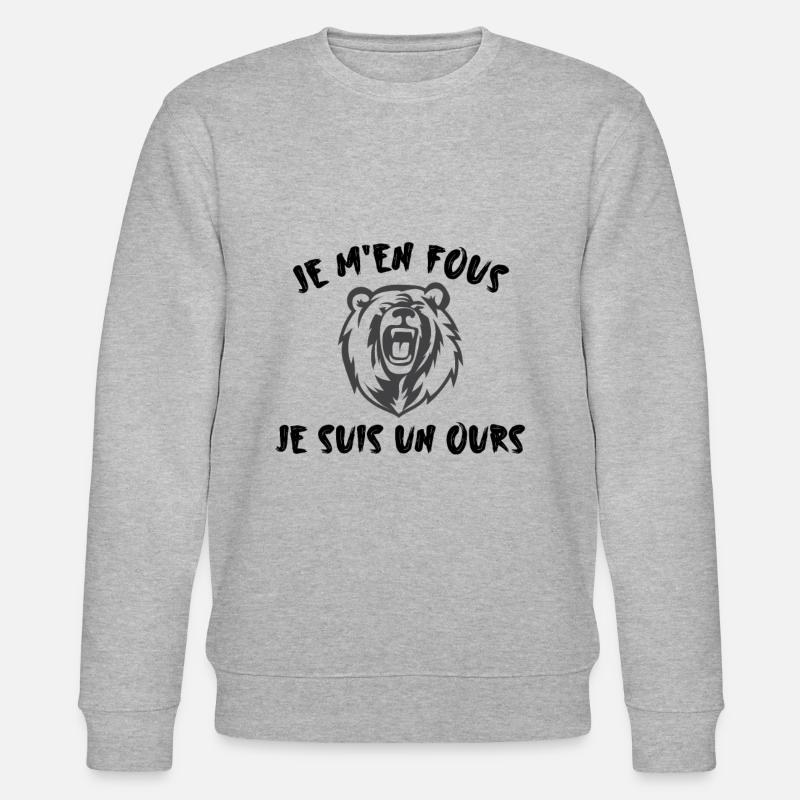 Je suis un ours - Sweat bio CHANGER Stanley/Stella Unisexe - gris chiné