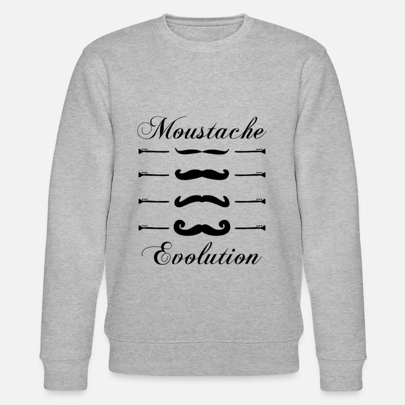 moustaches évolution, Idée cadeau d'élégance. - Sweat bio CHANGER Stanley/Stella Unisexe - gris chiné