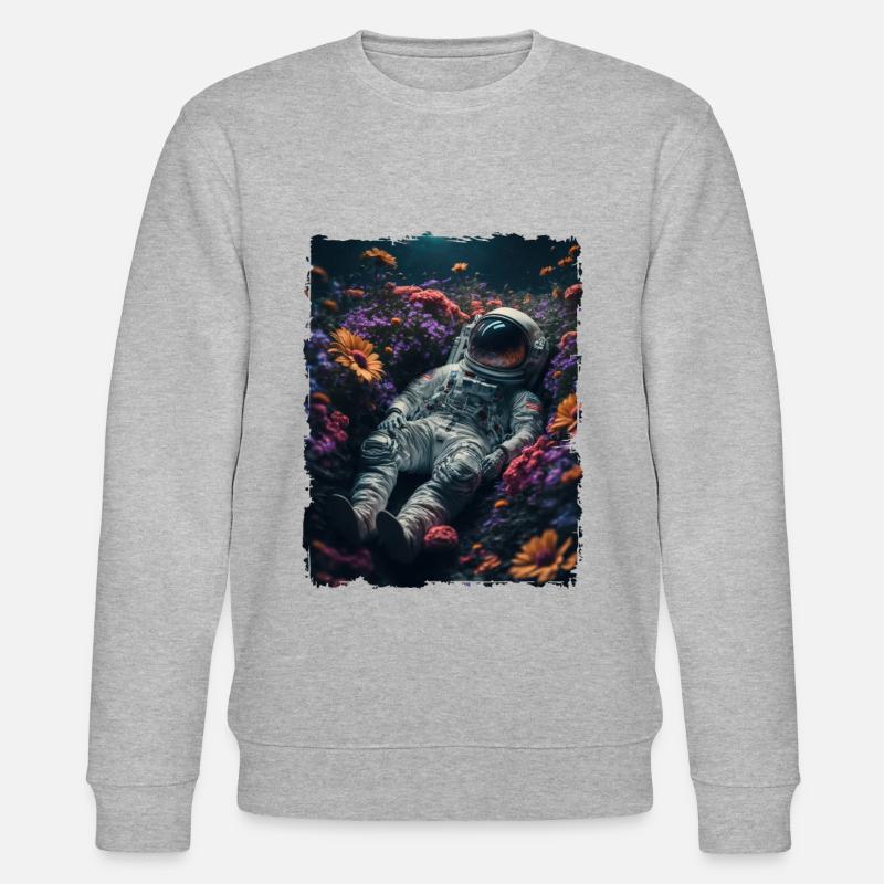 Un astronaute allongé à Blumenfeld - Sweat bio CHANGER Stanley/Stella Unisexe - gris chiné