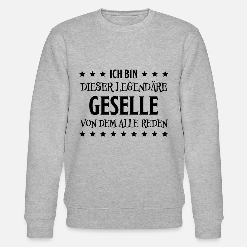 Geselle Lustiger Spruch Gesellenprüfung Geschenk - Stanley/Stella Unisex Bio-Sweatshirt CHANGER  - Grau meliert