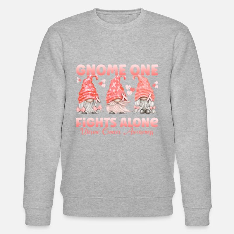 Gnome One Bekämpft Gebärmutterkrebs - Stanley/Stella Unisex Bio-Sweatshirt CHANGER - Grau meliert