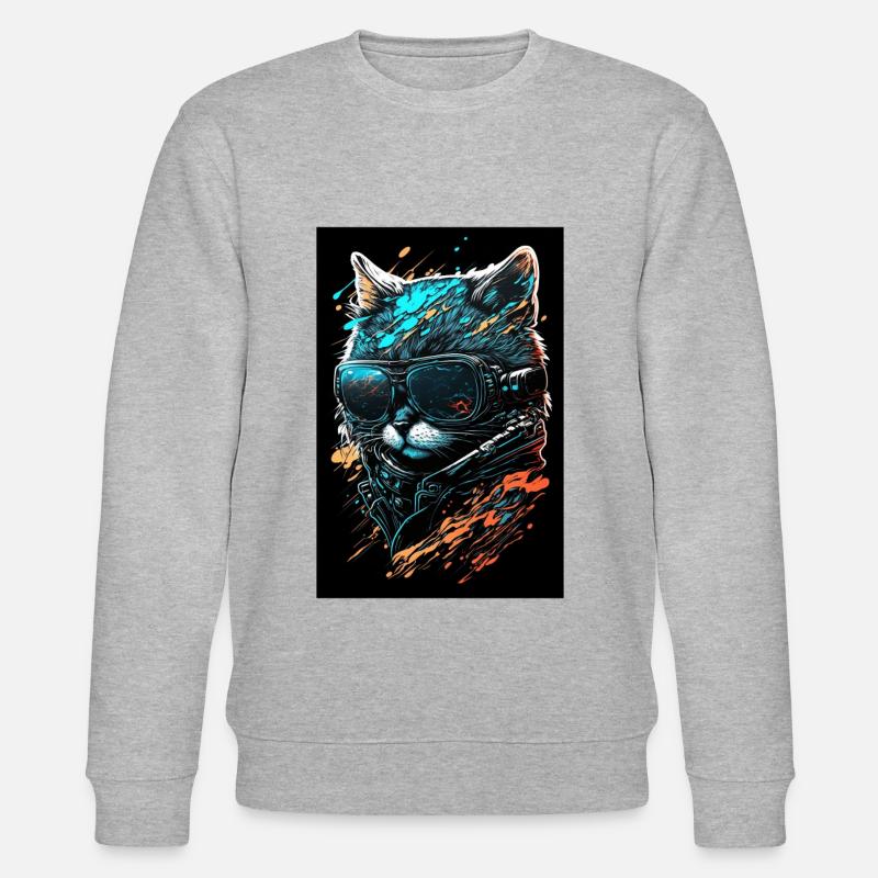 Chat punk cool - Sweat bio CHANGER Stanley/Stella Unisexe - gris chiné