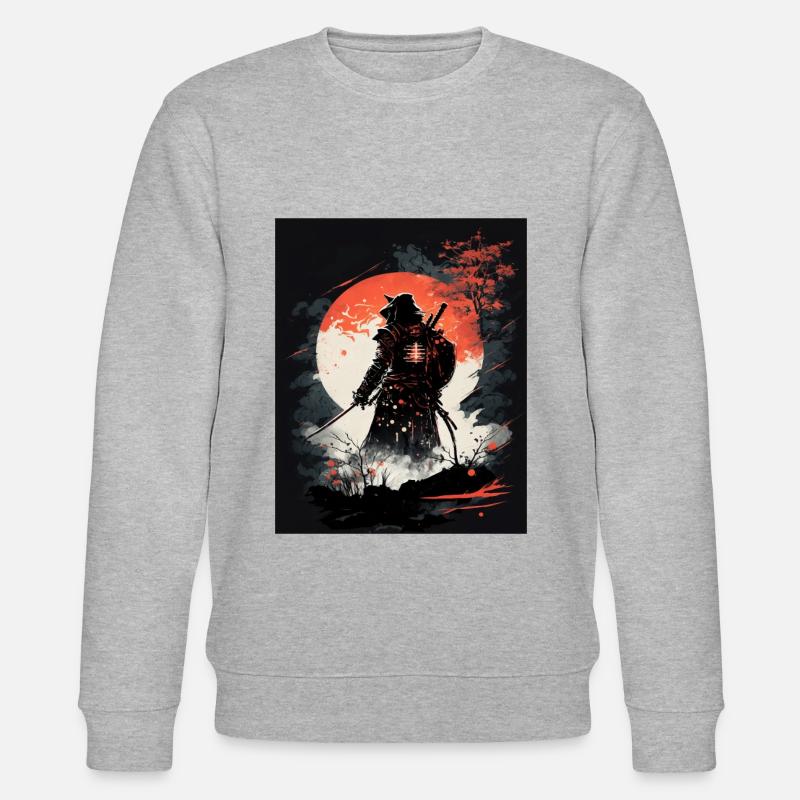 Japanischer Samurai-Krieger - Stanley/Stella Unisex Bio-Sweatshirt CHANGER  - Grau meliert