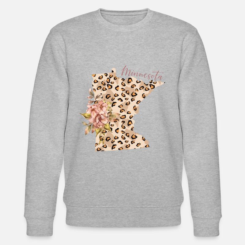 Minnesota Leopard State Minnesota - Stanley/Stella CHANGER Unisex Organic Sweatshirt - heather grey