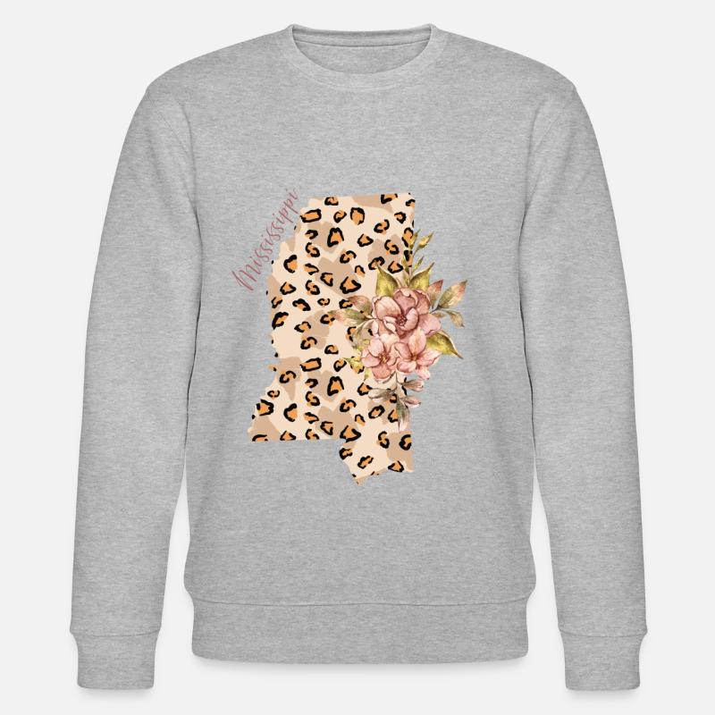 Mississippi Leopard Pattern Map Leo - Sweat bio CHANGER Stanley/Stella Unisexe - gris chiné