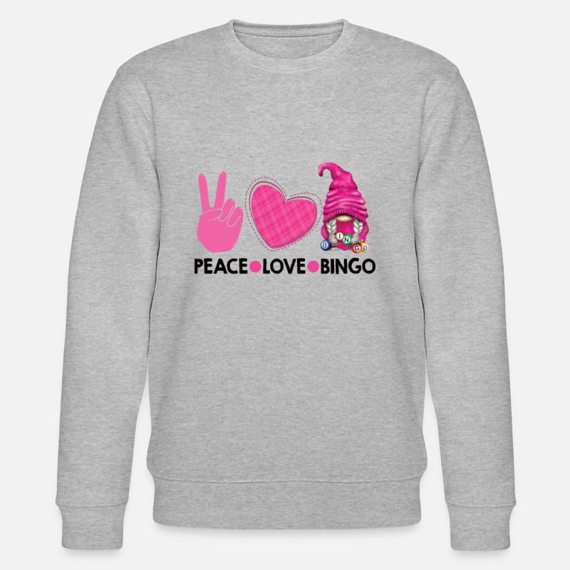 Frieden Liebe Bingo - Stanley/Stella Unisex Bio-Sweatshirt CHANGER  - Grau meliert