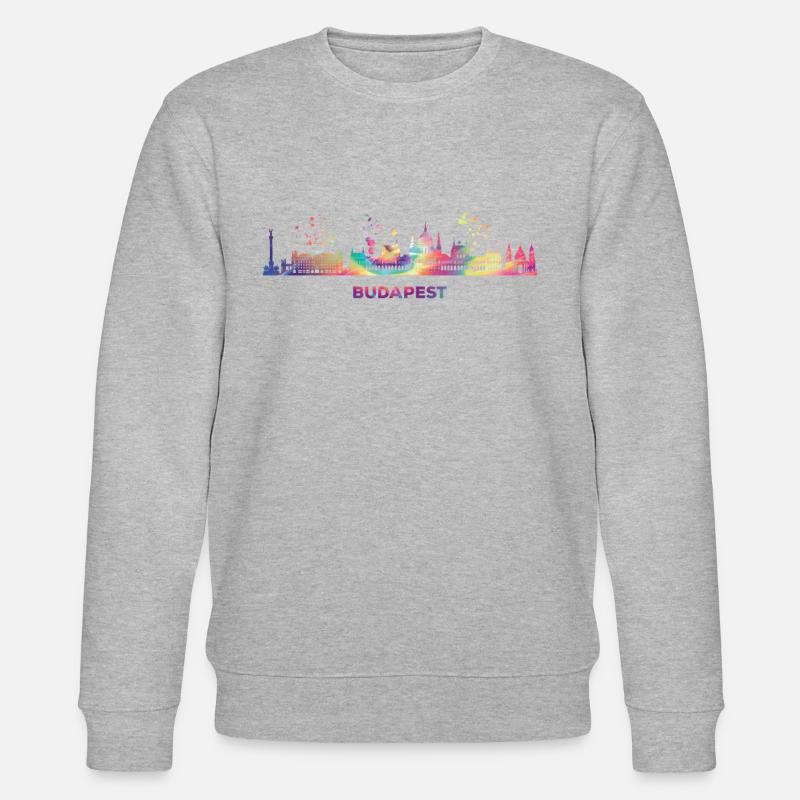 Budapester Skyline Budapest - Stanley/Stella Unisex Bio-Sweatshirt CHANGER  - Grau meliert
